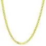 Nuragold 10k Yellow Gold 4mm Solid Cuban Curb Link Chain Pendant Necklace, Mens Womens Lobster Lock 16'' 18'' 20'' 22'' 24'' 26'' 28'' 30''