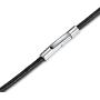 jonline24h Mens Womens Black Leather Cord Necklace Rope Chain with Stainless Steel Clasp 3mm 16-30 inch