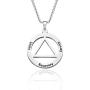 KUIYAI Unity Service Recovery Necklace AA Symbol Necklace Serenity Necklace Serenity Prayer Alcoholics Anonymous Jewelry