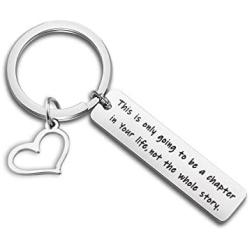 BAUNA Divorcee Gifts Inspirational Keychain This is Only Going to Be A Chapter in Your Life Not The Whole Story Break Up Gift Divorcee Party Gift Encouragement Jewelry