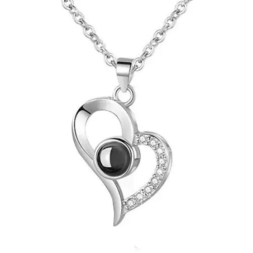 EleShow 925 Sterling Silver I Love You Necklace 100 Languages Love Necklace for Girlfriend Women Romantic Gifts for Her