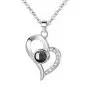 EleShow 925 Sterling Silver I Love You Necklace 100 Languages Love Necklace for Girlfriend Women Romantic Gifts for Her