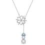 LINLIN FINE JEWELRY 925 Sterling Silver CZ Snowflake Cute Snowman Y-Shaped Lariat Necklace for Women Girls,20''