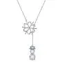 LINLIN FINE JEWELRY 925 Sterling Silver CZ Snowflake Cute Snowman Y-Shaped Lariat Necklace for Women Girls,20''