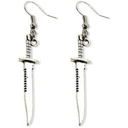 ZRosse Trendy Vintage Punk Style Silver Color Knife Shape Metal Dangle Earrings for Women Girl Retro Drop Earrings Cute Small Object Earring Jewelry