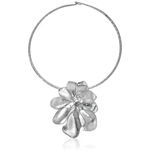 Robert Lee Morris ''Femme Petal'' Sculptural Flower Wire Collar Silver Pendant Necklace Robert Lee Morris ''Femme Petal'' Sculptural Flower Wire Collar Silver Pendant Necklace