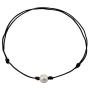 Single Pearl Choker Necklace can be Adjustable Leather Cord One Bead Jewelry for Women Handmade