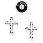 SolidSilver- Sterling Silver Dainty Diamond Cut Cross Stud Earrings