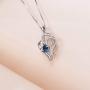 AOBOCO Sterling Silver I Love You Heart Necklace, Romantic Valentines Day Love Jewelry Gifts for Her