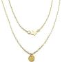 MIXIA Minimalist Peace Dove Soar Flying Double Layers Crystal Sequins Coin Chain Pigeon Bird Water Drop Pendant Multilayer Boho Necklace for Women Girls