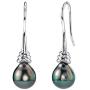 THE PEARL SOURCE Genuine Baroque Black Tahitian South Sea Cultured Pearl Denise Earrings for Women