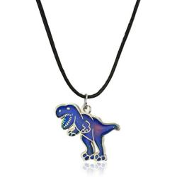 Ello Elli T-Rex Dinosaur Color Changing Mood Pendant Necklace for Boys & Girls