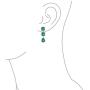 Long Geometric Simulated Emerald Green Teardrop CZ Statement Chandelier Earrings For Women For Pageant Prom Silver Plated