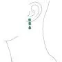 Long Geometric Simulated Emerald Green Teardrop CZ Statement Chandelier Earrings For Women For Pageant Prom Silver Plated Long Geometric Simulated Emerald Green Teardrop CZ Statement Chandelier Earrings For Women For Pageant Prom Silver Plated