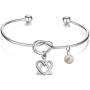 AKTAP Adoption Gifts Love Knot Cuff Bracelet Intertwined Heart and Triangle Adoption Symbol Charm Bracelet for Stepmom Stepdaughter