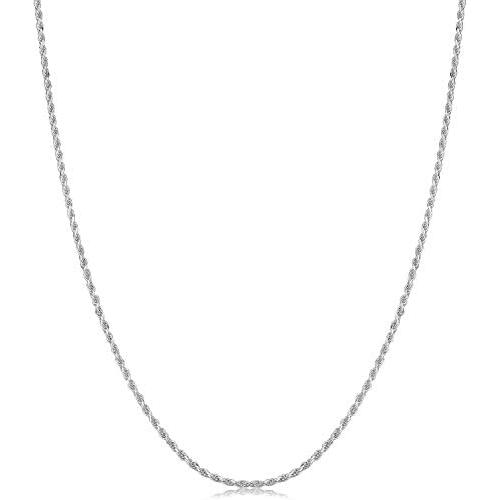 Savlano 925 Sterling Silver 1mm Solid Italian Rope Diamond Cut Twist Link Chain Necklace With Gift Box For Men & Women - Made in Italy