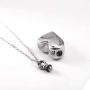 Suxerlry Heart Urn Necklace Cremation Engraved Stainless Steel Ashes Memorial Keepsake Jewelry