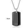 Bling Jewelry Personalized Engrave Hip Hop CZ Accent Military Army Black Dog Tag Pendant Necklace for Men Stainless Steel with Chain
