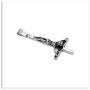 Xusamss Punk Titanium Steel Inverted Cross Pendant Skull Necklace,24inches Chain