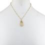 Lux Accessories Gold Tone Cutout Tropical Fruit Pineapple Pendant Necklace