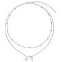 Layered Choker Necklace S925 Sterling Silver Star Full Moon Pendant Disc Jewelry Adjustable Lariat Necklaces for Women Girls Birthday Gifts