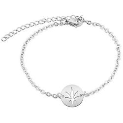KUIYAI Marijuana Weed Leaf Pendant Necklace Bracelet Cutout Hemp Leaves Necklace Cannabis Jewelry