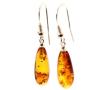 Baltic Amber Earrings For Women with Silver - Drop Dangle - Drop Shape - TipTopEco (Cognac)