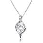Sllaiss Sterling Silver Engraved “Always My Sister Forever My Friend” Zirconia Pendant Necklace for Women Girls, Sister’s/Friends’ Birthday Gifts, Set with Swarovski Zirconia
