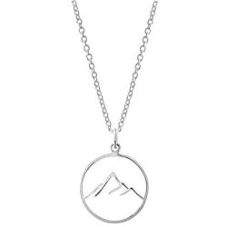 Boma Jewelry Sterling Silver Circle Mountain Pendant Necklace, 18 Inches
