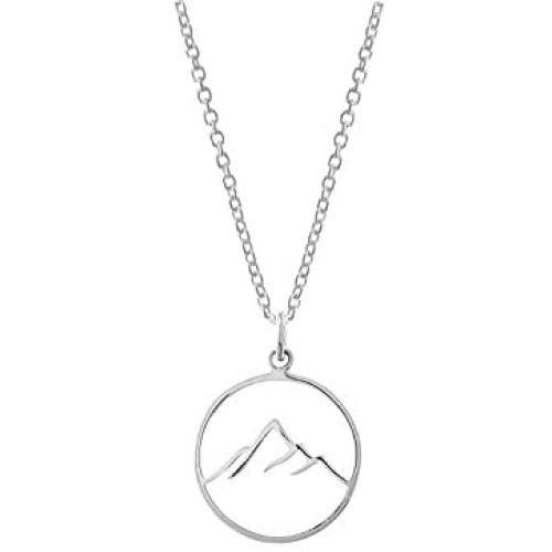 Boma Jewelry Sterling Silver Circle Mountain Pendant Necklace, 18 Inches