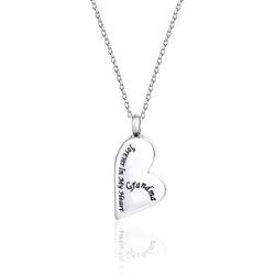 Suxerlry Heart Urn Necklace Cremation Engraved Stainless Steel Ashes Memorial Keepsake Jewelry