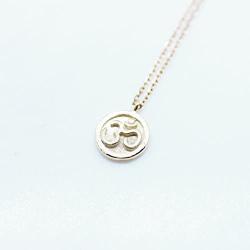 Spoil Cupid 14K Gold Plated 925 Sterling Silver Matte Finish Yoga Aum Om Ohm Sanskrit Yogi Spiritual Harmony Pendant Necklace,18''