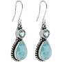 YoTreasure Larimar Blue Topaz Earrings Solid Sterling Silver Designer Jewelry