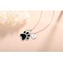 MUATOGIML 925 Sterling Silver Puppy Pet Cat Dog Paw Print Necklace Personalized 26 Letter Alphabet A to Z Initial Cute Animal Pendant Necklaces Jewelry Pet Memorial Gifts for Women