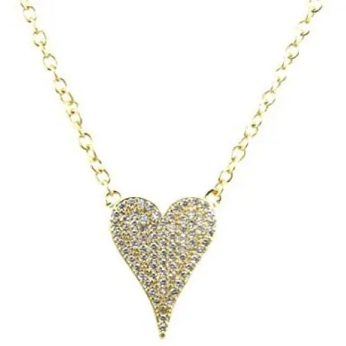 Pave Elongated Heart Pendant Heart Necklaces for Women Cubic Zirconia Necklace Valentines Day Gift Pave Elongated Heart Pendant Heart Necklaces for Women Cubic Zirconia Necklace Valentines Day Gift