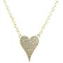 Pave Elongated Heart Pendant Heart Necklaces for Women Cubic Zirconia Necklace Valentines Day Gift