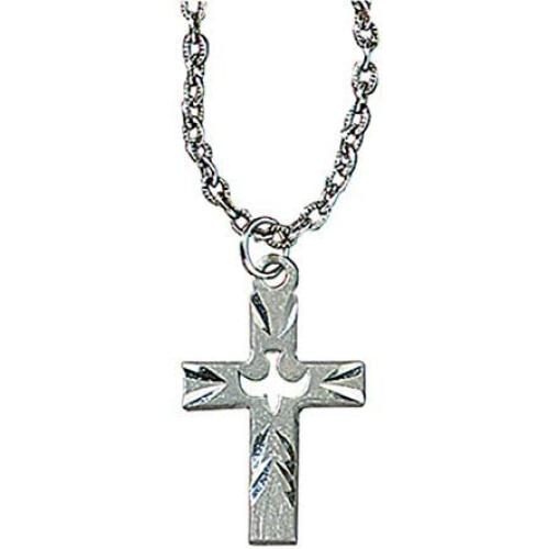 Holy Spirit Dove Cross Confirmation Necklace, 18 Inch