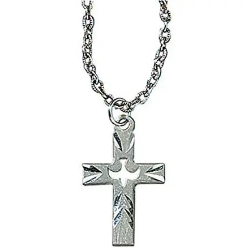 Holy Spirit Dove Cross Confirmation Necklace, 18 Inch Holy Spirit Dove Cross Confirmation Necklace, 18 Inch