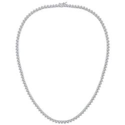 GMESME 18K White Gold Plated Cubic Zirconia Classic Tennis Necklace 18 Inch