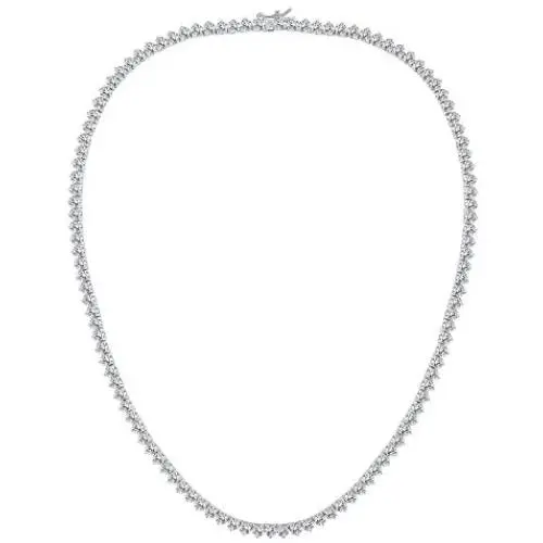 GMESME 18K White Gold Plated Cubic Zirconia Classic Tennis Necklace 18 Inch