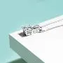 FANCIME 14k Solid White Gold Classic Round 4 Prong Solitaire 1 Carat Moissanite Simulated Diamond Pendant Necklace For Women Girls, 16'' + 2'' Extender，DEW Color VVS Clarity Moissanite