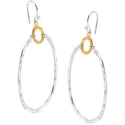 Silpada Dynamic Duo Double Circle Drop Earrings in Sterling Silver & Brass