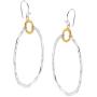 Silpada Dynamic Duo Double Circle Drop Earrings in Sterling Silver & Brass