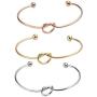 Jewanfix Bridesmaid Proposal Gifts, Stainless Steel Tie The Love Knot Bridesmaid Bracelet with Gift Box