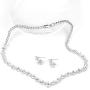 WeimanJewelry White Gold/Gold/Rose Gold Plated Women Cubic Zirconia Round Cut CZ Bridal Necklace and Drop Earring Set for Bride Wedding