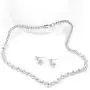 WeimanJewelry White Gold/Gold/Rose Gold Plated Women Cubic Zirconia Round Cut CZ Bridal Necklace and Drop Earring Set for Bride Wedding