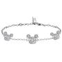 MixiuEuro Women Girls Micky Bracelets, 925 Sterling Silver Cubic Zirconia Mouse Bracelets Jewellery Gift For Girls Child
