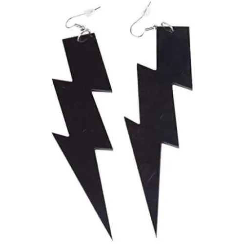 Big Black Acrylic Lightning Drop Dangle Earring for Women 80s Party Hip Hop Punk Hip Hop Gothic Fashion Lightning Pendant Charm Earrings Jewelry Big Black Acrylic Lightning Drop Dangle Earring for Women 80s Party Hip Hop Punk Hip Hop Gothic Fashion Lightning Pendant Charm Earrings Jewelry