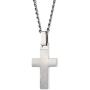 Unique GESTALT Midsize Titanium Cross Necklace with Black Carbon Fiber Inlay.