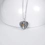 KINGWHYTE Urn Necklaces for Ashes for Women 925 Sterling Silver Two Tone Angel Heart Shape Cremation Jewelry for Ashes of Loved Ones Keepsake